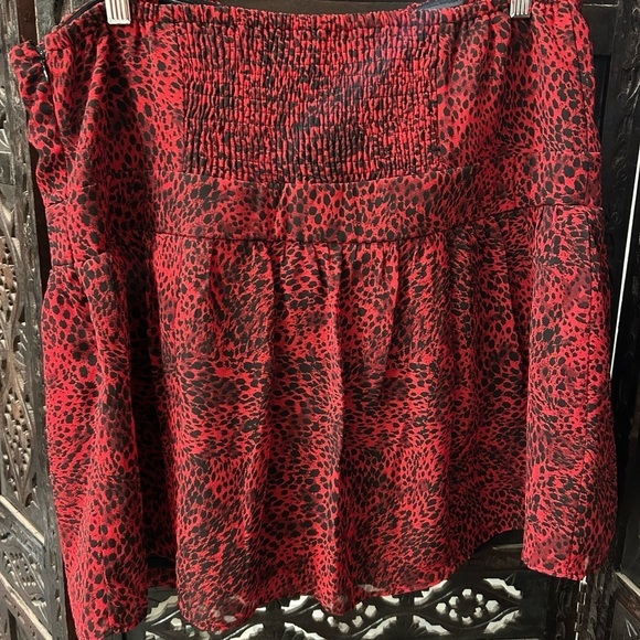 LANE BRYANT Red Leopard Print Strapless Top Size 20 - Picture 3 of 7